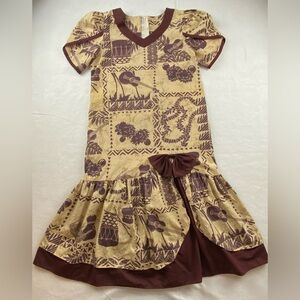 Vintage Island Aloha Wear Womens Hawaiian Tropical Short Sleeve Dress Size XXS